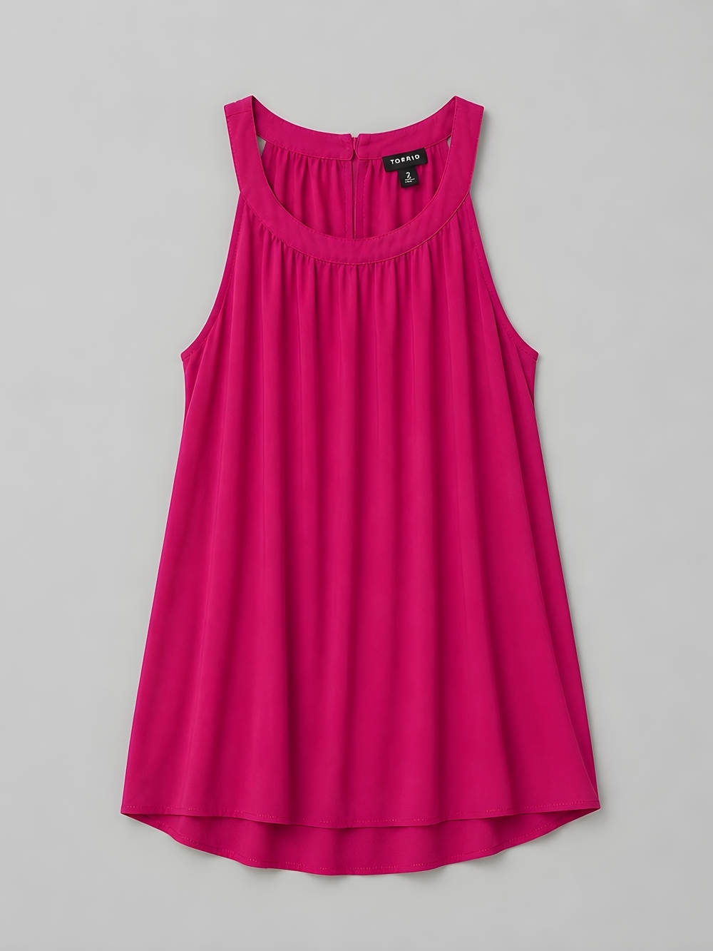 106 torrid 2 2X Hot Pink Sleeveless Pleated Yoke Top
